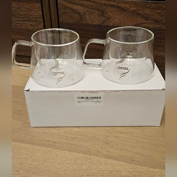 New Transparent Glass Coffee Cups - Picture 3 of 4